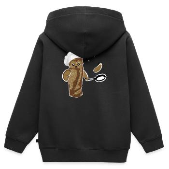 galette saucisse - Sweat Premium à capuche zippé enfant bio - noir - Dos - AI Model Kid Male (0cm)