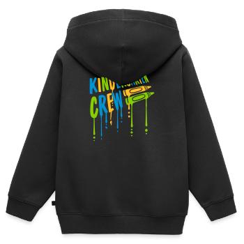 Friends Kindergarten Crew Crayons - Kids Premium Organic Zip-up Hoodie - black - Back - AI Model Kid Male (0cm)