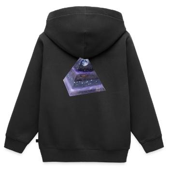 Vollmond Pyramide - Kinder Premium Organic Zip Hoodie - Schwarz - Hinten - AI Model Kid Male (0cm)