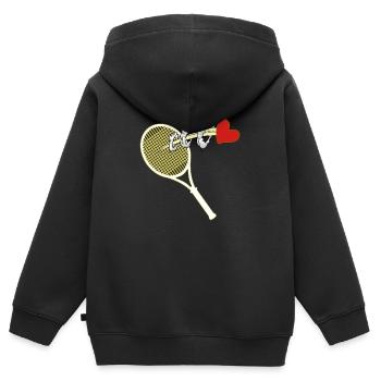 tennis tennismatch tennisballschläger - Kinder Premium Organic Zip Hoodie - Schwarz - Hinten - AI Model Kid Male (0cm)