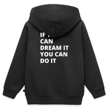 dream it, do it! - Kinder Premium Organic Zip Hoodie - Schwarz - Hinten - AI Model Kid Male (0cm)