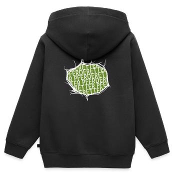 dobermann spruch vegetarier lieben quarter horse - Kinder Premium Organic Zip Hoodie - Schwarz - Hinten - AI Model Kid Male (0cm)