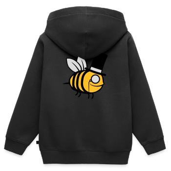 Chapeau haut de forme Sir Bee - Sweat Premium à capuche zippé enfant bio - noir - Dos - AI Model Kid Male (0cm)