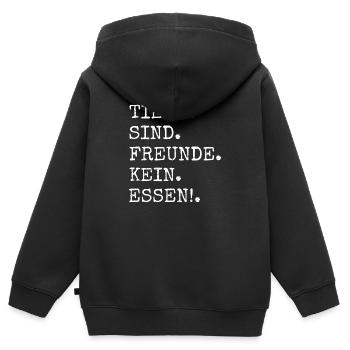 vegan witzig cool gesundes essen veganer geschenk - Kinder Premium Organic Zip Hoodie - Schwarz - Hinten - AI Model Kid Male (0cm)