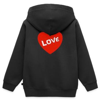 Love Heart - Kinder Premium Organic Zip Hoodie - Schwarz - Hinten - AI Model Kid Male (0cm)
