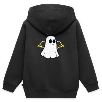 Schutzengel Gespenst - Kinder Premium Organic Zip Hoodie - Schwarz - Hinten - AI Model Kid Male (0cm)
