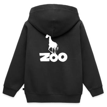 Safari Zoo Animal Safari Zoo - Sweat Premium à capuche zippé enfant bio - noir - Dos - AI Model Kid Male (0cm)