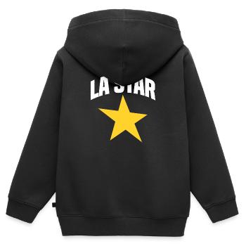 La STAR - Sweat Premium à capuche zippé enfant bio - noir - Dos - AI Model Kid Male (0cm)
