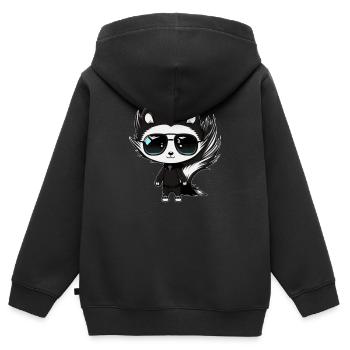 Skunk skunk with cool sunglasses in black - Kids Premium Organic Zip-up Hoodie - black - Back - AI Model Kid Male (0cm)