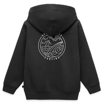 Surfing Surfboard Surfer Idée cadeau - Sweat Premium à capuche zippé enfant bio - noir - Dos - AI Model Kid Male (0cm)