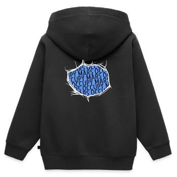 gift idea jokes planets physics space ship - Kinder Premium Organic Zip Hoodie - Schwarz - Hinten - AI Model Kid Male (0cm)