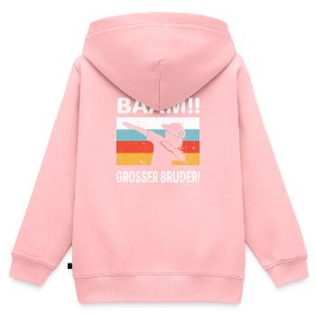 Bääm! Großer Bruder Geschenk Baby - Kinder Premium Organic Zip Hoodie - Rosa - Hinten - AI Model Kid Female (0cm)