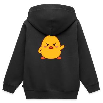 Angry Chicken - Kinder Premium Organic Zip Hoodie - Schwarz - Hinten - AI Model Kid Male (0cm)