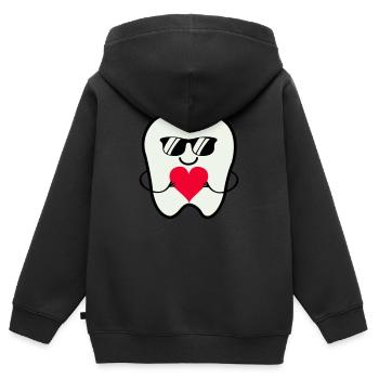 zahn smile sunglasses - Kinder Premium Organic Zip Hoodie - Schwarz - Hinten - AI Model Kid Male (0cm)