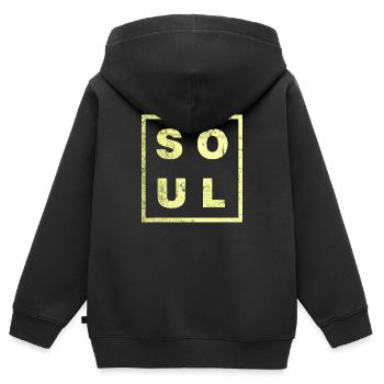 ÂME MINIMALE - Sweat Premium à capuche zippé enfant bio - noir - Dos - AI Model Kid Male (0cm)