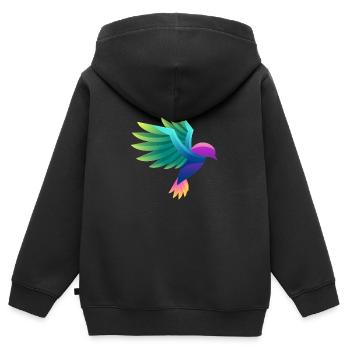 Nature Conservation Bird Colorful - Kids Premium Organic Zip-up Hoodie - black - Back - AI Model Kid Male (0cm)