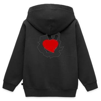 liebe grüße an - Kinder Premium Organic Zip Hoodie - Schwarz - Hinten - AI Model Kid Male (0cm)
