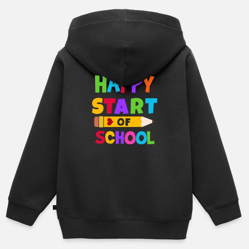 Froher Schulstart Schulbeginn Geschenk - Kinder Premium Organic Zip Hoodie - Schwarz