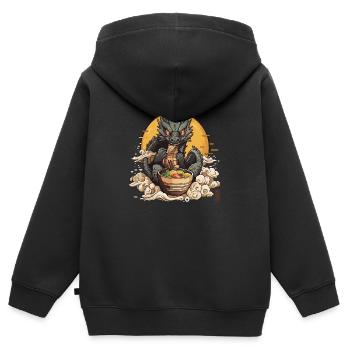 Dragon noodles - Kinder Premium Organic Zip Hoodie - Schwarz - Hinten - AI Model Kid Male (0cm)