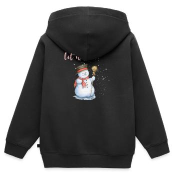 let it snow - Kinder Premium Organic Zip Hoodie - Schwarz - Hinten - AI Model Kid Male (0cm)