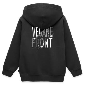 lieben zitat biologisch gesundheit veganer spaß - Kinder Premium Organic Zip Hoodie - Schwarz - Hinten - AI Model Kid Male (0cm)