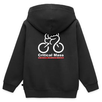Critical Mass - Celebrate Monthly White - Kinder Premium Organic Zip Hoodie - Schwarz - Hinten - AI Model Kid Male (0cm)