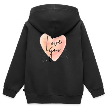 Love you - Kinder Premium Organic Zip Hoodie - Schwarz - Hinten - AI Model Kid Male (0cm)