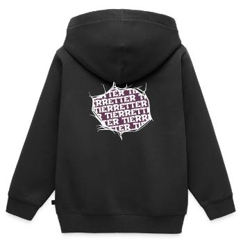 tierrecht gemüse tierliebhaber fleischfrei frauen - Kinder Premium Organic Zip Hoodie - Schwarz - Hinten - AI Model Kid Male (0cm)