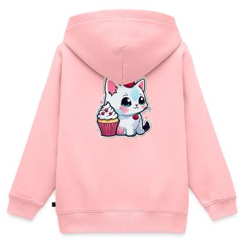 Cute cat in cupcake costume - Kids Premium Organic Zip-up Hoodie - rose - Back - AI Model Kid Female (0cm)