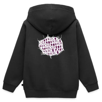 veggie gemüse fährte tiere geschenk kuh zitat tier - Kinder Premium Organic Zip Hoodie - Schwarz - Hinten - AI Model Kid Male (0cm)