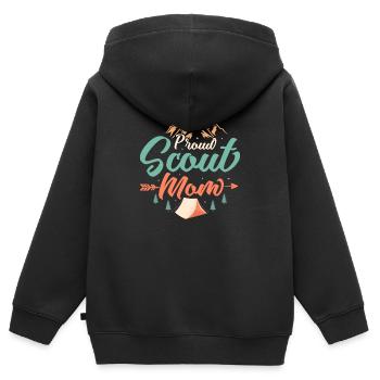Scout Mom's Journey: Love & Dedication Tee - Kids Premium Organic Zip-up Hoodie - black - Back - AI Model Kid Male (0cm)