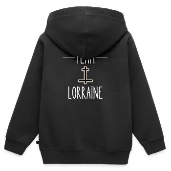 team lorraine - Sweat Premium à capuche zippé enfant bio - noir - Dos - AI Model Kid Male (0cm)