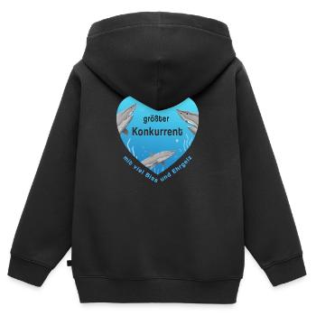 plus grand concurrent - Sweat Premium à capuche zippé enfant bio - noir - Dos - AI Model Kid Male (0cm)