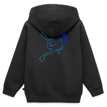 Plongée sous-marine Plongée sous-marine femme Plongée sous-marine Plongée sous-marine - Sweat Premium à capuche zippé enfant bio - noir - Dos - AI Model Kid Male (0cm)