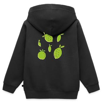 citron orange citron vert - Sweat Premium à capuche zippé enfant bio - noir - Dos - AI Model Kid Male (0cm)