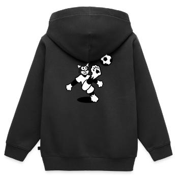 Soccer Cat Fußball Katze - Kinder Premium Organic Zip Hoodie - Schwarz - Hinten - AI Model Kid Male (0cm)