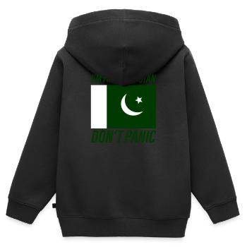 pakistan dont panic - Kinder Premium Organic Zip Hoodie - Schwarz - Hinten - AI Model Kid Male (0cm)