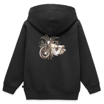 Old.chopper - Kinder Premium Organic Zip Hoodie - Schwarz - Hinten - AI Model Kid Male (0cm)
