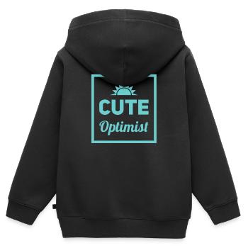 Babysprüche - cute optimist - Kinder Premium Organic Zip Hoodie - Schwarz - Hinten - AI Model Kid Male (0cm)