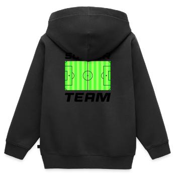 rasen fussball soccer team - Kinder Premium Organic Zip Hoodie - Schwarz - Hinten - AI Model Kid Male (0cm)