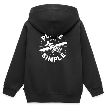 Plan et Simple - Sweat Premium à capuche zippé enfant bio - noir - Dos - AI Model Kid Male (0cm)