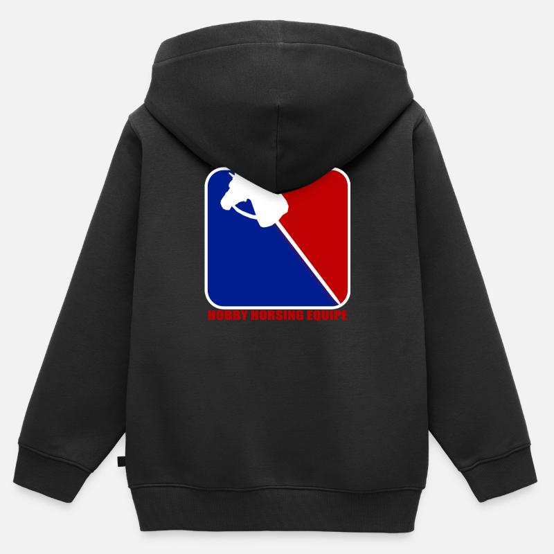 Hobby Horsing Equipe - Sweat Premium à capuche zippé enfant bio - noir
