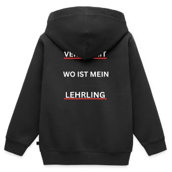 VERDAMMT WO IST MEIN LEHRLING 1 - Kinder Premium Organic Zip Hoodie - Schwarz - Hinten - AI Model Kid Male (0cm)