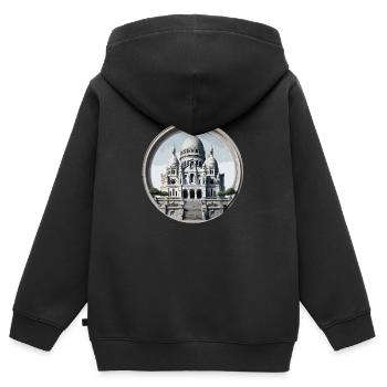 Basilique du Sacré Cœur - Kinder Premium Organic Zip Hoodie - Schwarz - Hinten - AI Model Kid Male (0cm)