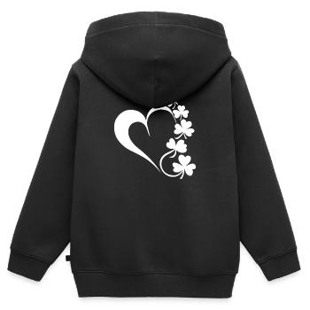 Herz und Klee - Kinder Premium Organic Zip Hoodie - Schwarz - Hinten - AI Model Kid Male (0cm)