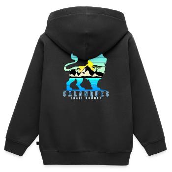 Calanque lion, Trail runner, sport, adventure - Kids Premium Organic Zip-up Hoodie - black - Back - AI Model Kid Male (0cm)