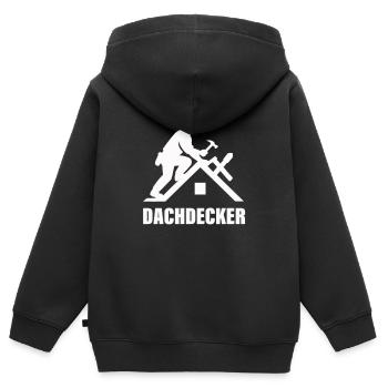 dachdecker - Kinder Premium Organic Zip Hoodie - Schwarz - Hinten - AI Model Kid Male (0cm)