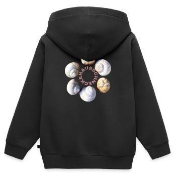 Hausschnecke - Kinder Premium Organic Zip Hoodie - Schwarz - Hinten - AI Model Kid Male (0cm)
