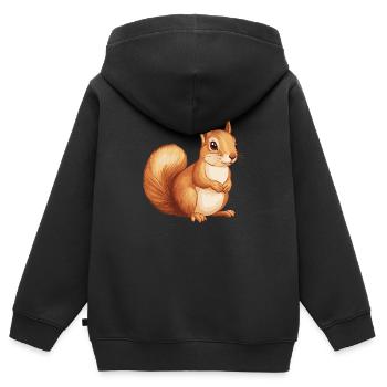 Eichhörnchen - Kinder Premium Organic Zip Hoodie - Schwarz - Hinten - AI Model Kid Male (0cm)