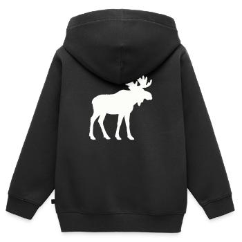 élan - Sweat Premium à capuche zippé enfant bio - noir - Dos - AI Model Kid Male (0cm)